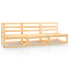 3 pcs conjunto lounge de jardim pinho maciço