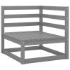 3 pcs conjunto lounge de jardim pinho maciço cinzento - Image 2