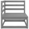 3 pcs conjunto lounge de jardim pinho maciço cinzento - Image 3