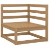 3 pcs conjunto lounge de jardim pinho maciço castanho mel - Image 2