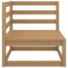 3 pcs conjunto lounge de jardim pinho maciço castanho mel - Image 3