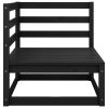 3 pcs conjunto lounge de jardim pinho maciço preto - Image 3