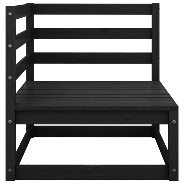 3 pcs conjunto lounge de jardim pinho maciço preto - Image 3