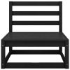 3 pcs conjunto lounge de jardim pinho maciço preto - Image 3