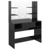 Mesa de maquilhagem c/ LEDs 100x40x135 cm MDF preto brilhante - Image 2