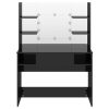 Mesa de maquilhagem c/ LEDs 100x40x135 cm MDF preto brilhante - Image 3