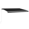 Toldo retrátil manual com LED 400x350 cm antracite - Image 2