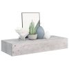 Prateleiras parede c/ gavetas 2pcs MDF 60x23,5x10 cm cinza cim. - Image 3