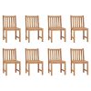 Cadeiras de jardim 8 pcs madeira de teca maciça
