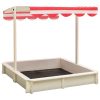 Caixa de areia c/ telhado ajustável abeto UV50 branco/vermelho