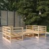 5 pcs conjunto lounge de jardim pinho maciço