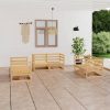 6 pcs conjunto lounge de jardim pinho maciço