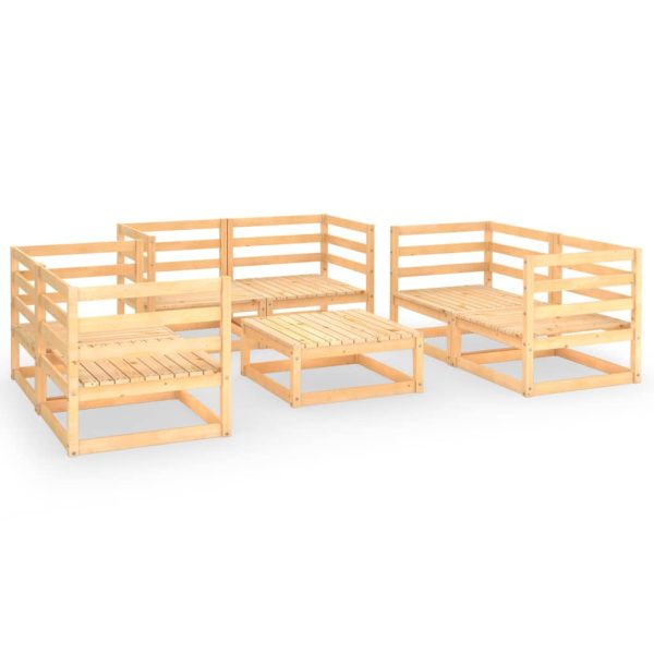 7 pcs conjunto lounge de jardim pinho maciço - Image 2