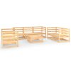 8 pcs conjunto lounge de jardim pinho maciço - Image 2