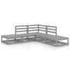5 pcs conjunto lounge de jardim pinho maciço cinzento - Image 2