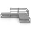 5 pcs conjunto lounge de jardim pinho maciço cinzento - Image 3