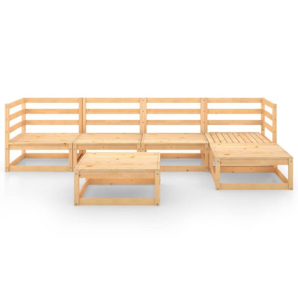 6 pcs conjunto lounge de jardim pinho maciço - Image 3