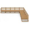9 pcs conjunto lounge de jardim pinho sólido castanho mel - Image 3