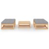 5 pcs conjunto lounge de jardim c/ almofadões pinho maciço - Image 2