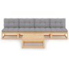 5 pcs conjunto lounge de jardim c/ almofadões pinho maciço - Image 2