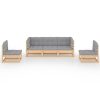 5 pcs conjunto lounge de jardim c/ almofadões pinho maciço - Image 3