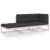 3 pcs conjunto lounge de jardim c/ almofadões pinho maciço - Image 2
