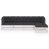 5 pcs conjunto lounge de jardim c/ almofadões pinho maciço - Image 3