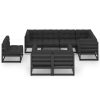 9 pcs conjunto lounge de jardim c/ almofadões pinho maciço - Image 3