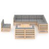 10 pcs conjunto lounge de jardim c/ almofadões pinho maciço - Image 2