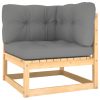 10 pcs conjunto lounge de jardim c/ almofadões pinho maciço - Image 3