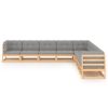9 pcs conjunto lounge de jardim c/ almofadões pinho maciço - Image 2