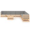 10 pcs conjunto lounge de jardim c/ almofadões pinho maciço - Image 2