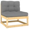 11 pcs conjunto lounge de jardim c/ almofadões pinho maciço - Image 3