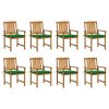Cadeiras de jardim com almofadões 8 pcs acácia maciça