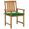 Cadeiras de jardim com almofadões 8 pcs acácia maciça - Image 2