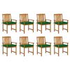 Cadeiras de jardim com almofadões 8 pcs acácia maciça