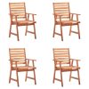Cadeiras de jantar p/ jardim 4 pcs c/ almofadões acácia maciça - Image 2