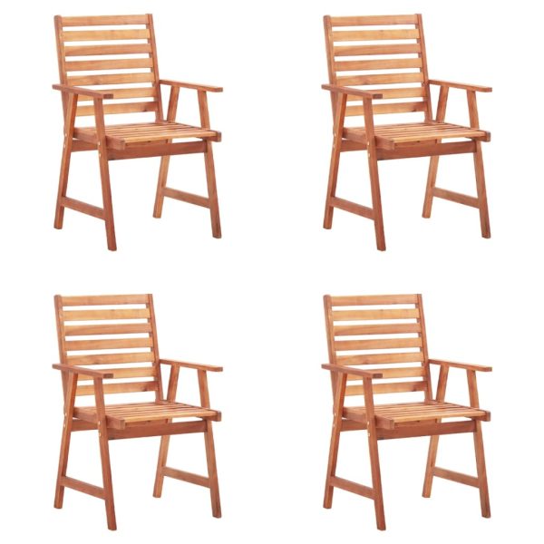 Cadeiras de jantar p/ jardim 4 pcs c/ almofadões acácia maciça - Image 2
