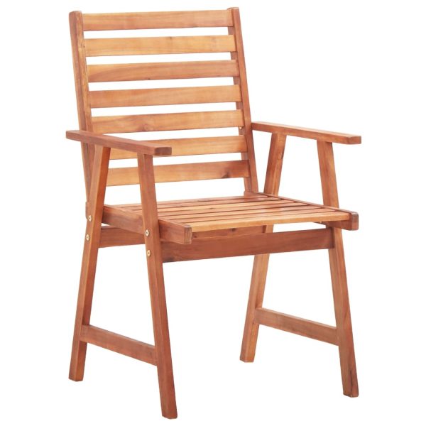Cadeiras de jantar p/ jardim 8 pcs c/ almofadões acácia maciça - Image 3