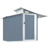 Abrigo de jardim 270x130x208,5 cm aço galvanizado cinzento - Image 2