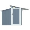 Abrigo de jardim 270x130x208,5 cm aço galvanizado cinzento - Image 3