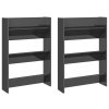 Sapateiras de parede 2pcs 60x18x90 cm contrapl. cinza brilhante - Image 2
