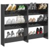 Sapateiras de parede 2pcs 60x18x90 cm contrapl. cinza brilhante - Image 3