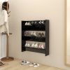 Sapateira de parede 80x18x90 cm contraplacado preto