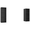Armários de parede para TV 2 pcs contraplacado preto brilhante - Image 2