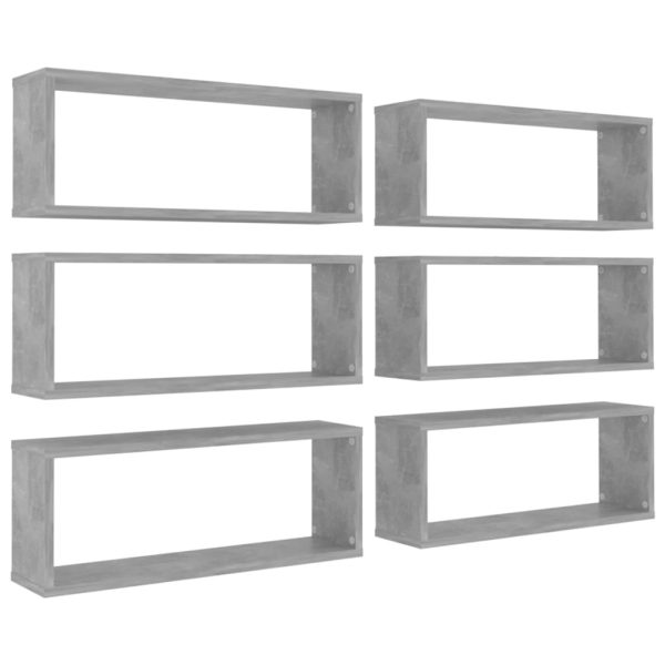 Prateleiras parede cúbicas 6pcs contr. 60x15x23cm cinza cimento - Image 2