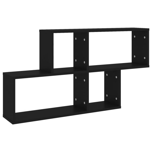 Estante de parede 100x18x53 cm contraplacado preto - Image 2