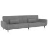 Sofá-cama 2 lugares com duas almofadas veludo cinzento-claro - Image 2
