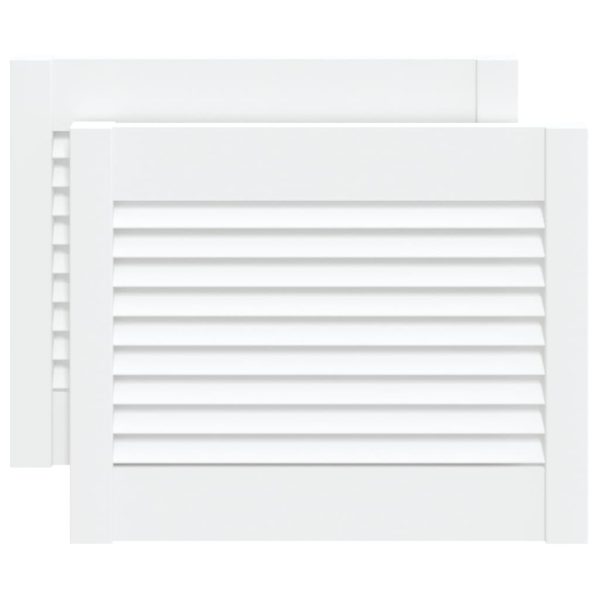 Portas com venezianas 2 pcs 39,5x49,4 cm pinho maciço branco - Image 2