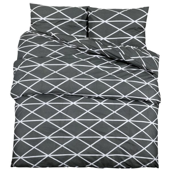 Conjunto de capa de edredão 260x240 cm algodão cinzento - Image 2